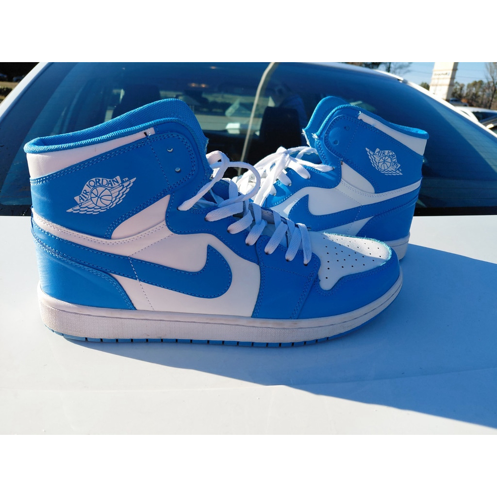 Nike Air Jordan 1 Retro OG BG GS Powder Blue UNC 575441-117 Men 14 2015 - Picture 4 of 6